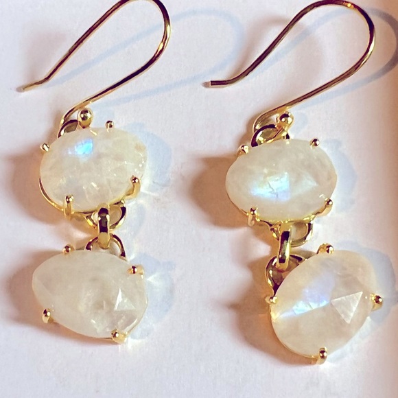 Moonstone Dangle Earrings Aureus + Argent | Ella - Picture 2 of 7